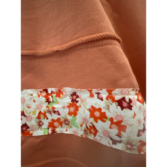 Women's Artsal Orange Floral Applique Wide Sleeve Top M - Picture 5 of 7